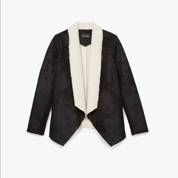 The Kooples Faux Shearling Drape Jacket - Picture 2 of 5